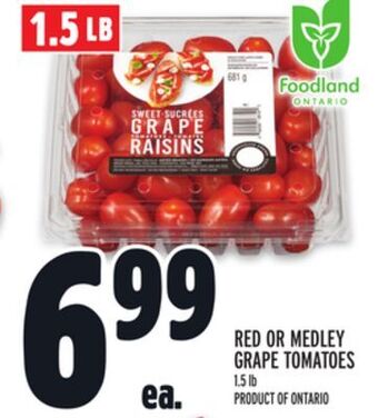 Metro Red or medley grape tomatoes offer