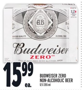 Metro Budweiser zero non-alcoholic beer offer