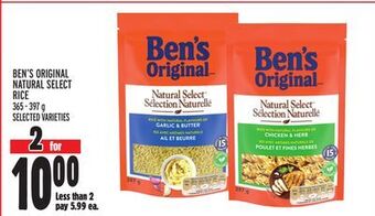 Metro Ben's original natural select rice offer