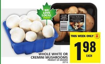 Food Basics Whole white or cremini mushrooms offer