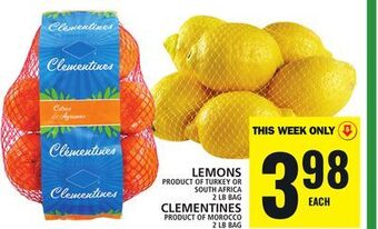 Food Basics Lemons or clementines offer