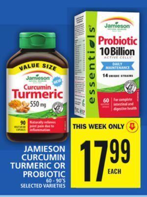 Food Basics Jamieson curcumin turmeric or probiotic offer