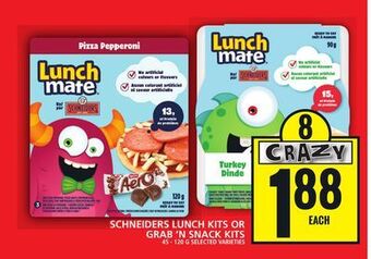Food Basics Schneiders lunch kits or grab 'n snack kits offer