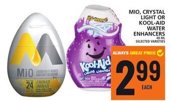 Food Basics Mio, crystal  light or kool-aid water enhancers offer