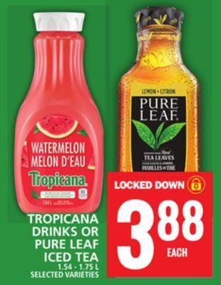 Food Basics Tropicana drinks or pure leaf iced tea offer