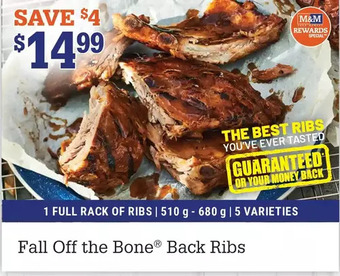 M & M Food Market Fall off the bone back ribs offer