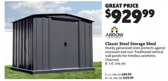 Home Hardware Classic steel storage shed offer