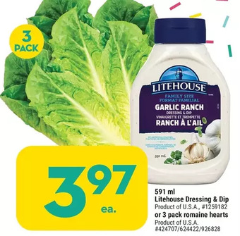 Giant Tiger 3 pack romaine hearts offer