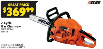 Home Hardware 2-cycle gas chainsaw offer