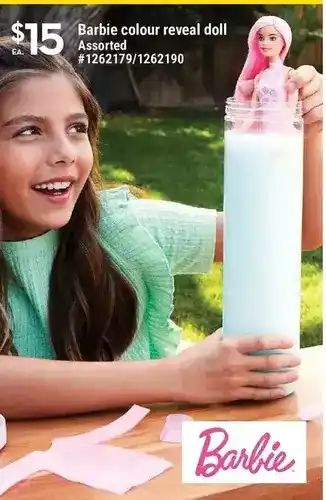 Giant Tiger Barbie colour reveal doll offer
