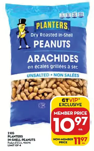 Giant Tiger Planters in-shell peanuts offer