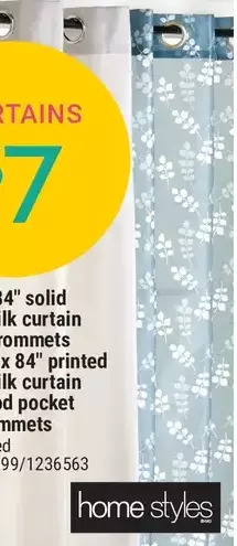 Giant Tiger 36 x 84 printed faux silk curtain with rod pocket or grommets offer