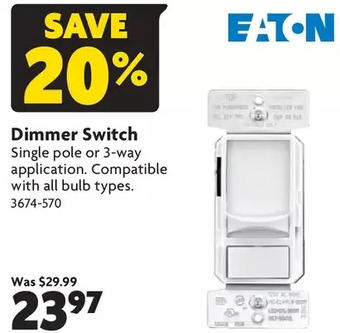 Home Hardware Dimmer switch offer
