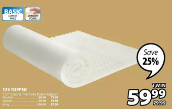 JYSK T25 topper offer