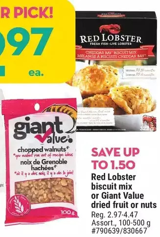 Giant Tiger Red lobster biscuit mix offer