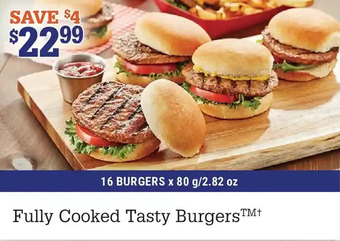 M & M Food Market Fully cooked tasty burgers offer