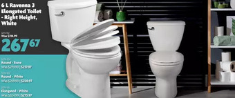 Home Hardware 6 l ravenna 3 elongated toilet - right height, white | round - bone | round - white | elongated - white offer
