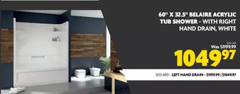 Home Hardware 60 x 32.5 belaire acrylic tub shower offer
