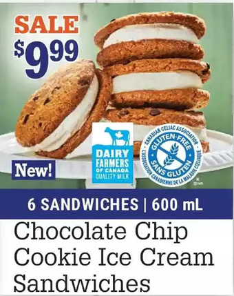 M & M Food Market Chocolate chip cookie ice cream sandwiches offer