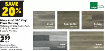 Home Hardware Ninja xtra spc vinyl plank flooring offer