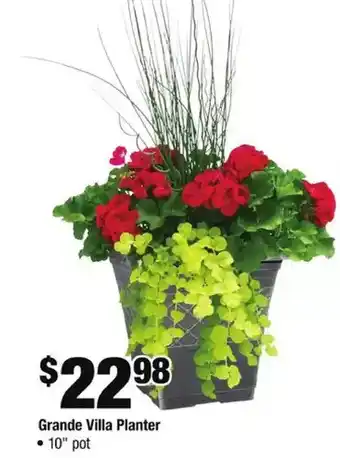 Home Depot Grande villa planter offer