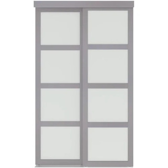 Home Depot 48 x 80 1/2 slid. frosted fusion plus steel grey offer