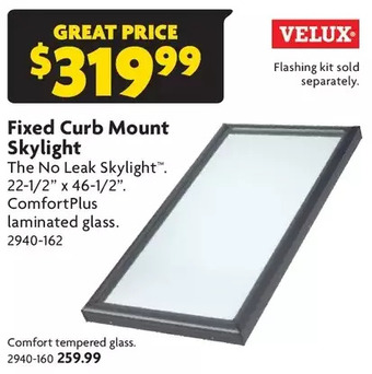Home Hardware Fixed curb mount skylight | comfort tempered glass offer