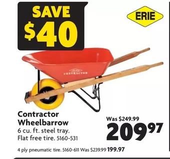 Home Hardware Contractor wheelbarrow | 4 ply pneumatic tire offer