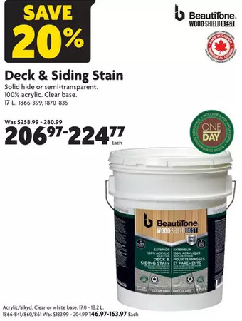 Home Hardware Deck & siding stain offer