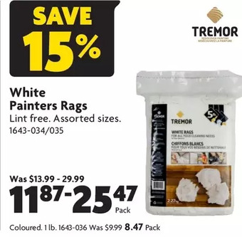 Home Hardware White painters rags | coloured offer