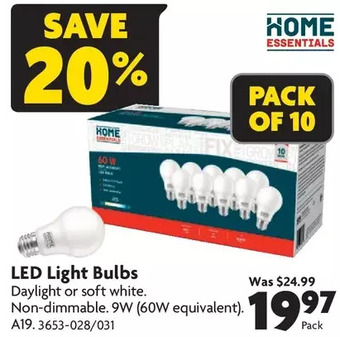 Home Hardware Led light bulbs offer
