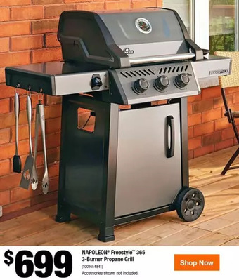 Home Depot Napoleon freestyle 365 3-burner propane grill offer
