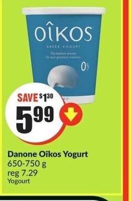 FreshCo Danone Oîkos Yogurt 650-750 g offer