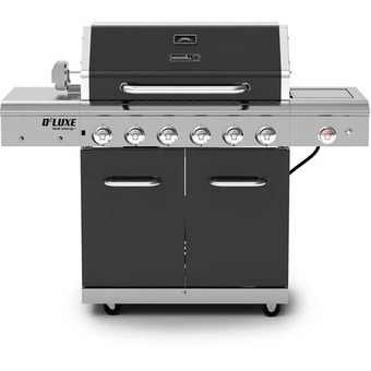 Home Depot Deluxe 6-burner propane bbq in slate with ceramic infrared sear burner offer
