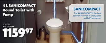 Home Hardware 4 l sanicompact round toilet with pump offer