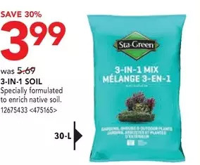 RONA Sta-green 3-in-1 soil offer