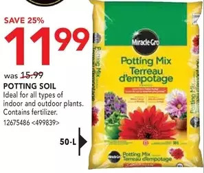 RONA Miracle-gro potting soil offer