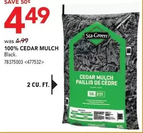 RONA 100% cedar mulch offer