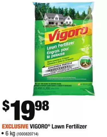 Home Depot Vigoro lawn fertilizer offer