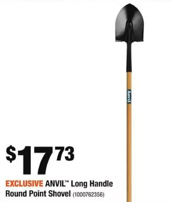 Home Depot Anvil long handle round point shovel offer