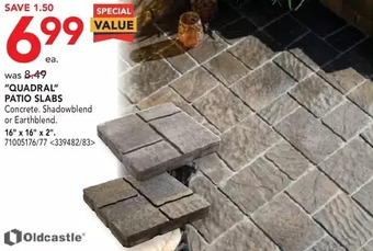 RONA Oldcastle quadral patio slabs offer