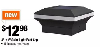 Home Depot 4 x 4 solar light post cap offer