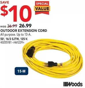 RONA Woods outdoor extension cord offer