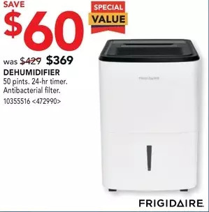 RONA Frigidaire dehumidifier offer