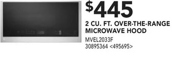 RONA Lg 2 cu. ft. over-the-range microwave hood offer