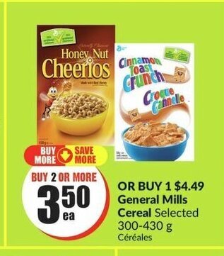 FreshCo General Mills Cereal Selected 300-430 g offer