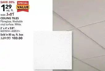 RONA Certainteed ceiling tiles offer