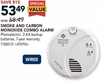 RONA First alert smoke and carbon monoxide combo alarm offer