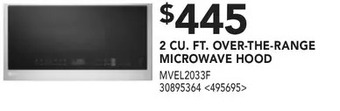 Lowe's 2 cu. ft. over-the-range microwave hood offer
