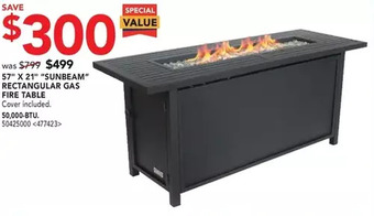 RONA 57 x 21 sunbeam rectangular gas fire table offer